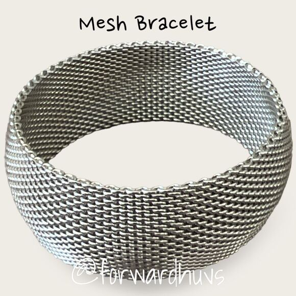Stainless Steel Silver Tone Mesh Bracelet - Picture 1 of 10